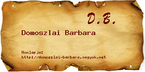 Domoszlai Barbara névjegykártya
